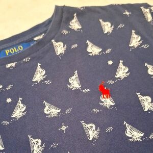 Polo Ralph Lauren Classic Fit Mens Sm Navy Graphic Tee Sailboats Nautical Unisex